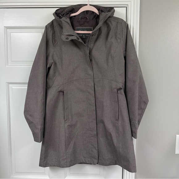 Eddie Bauer Weather Edge Rain Jacket Women's Hooded - Brown - Picture 2 of 11